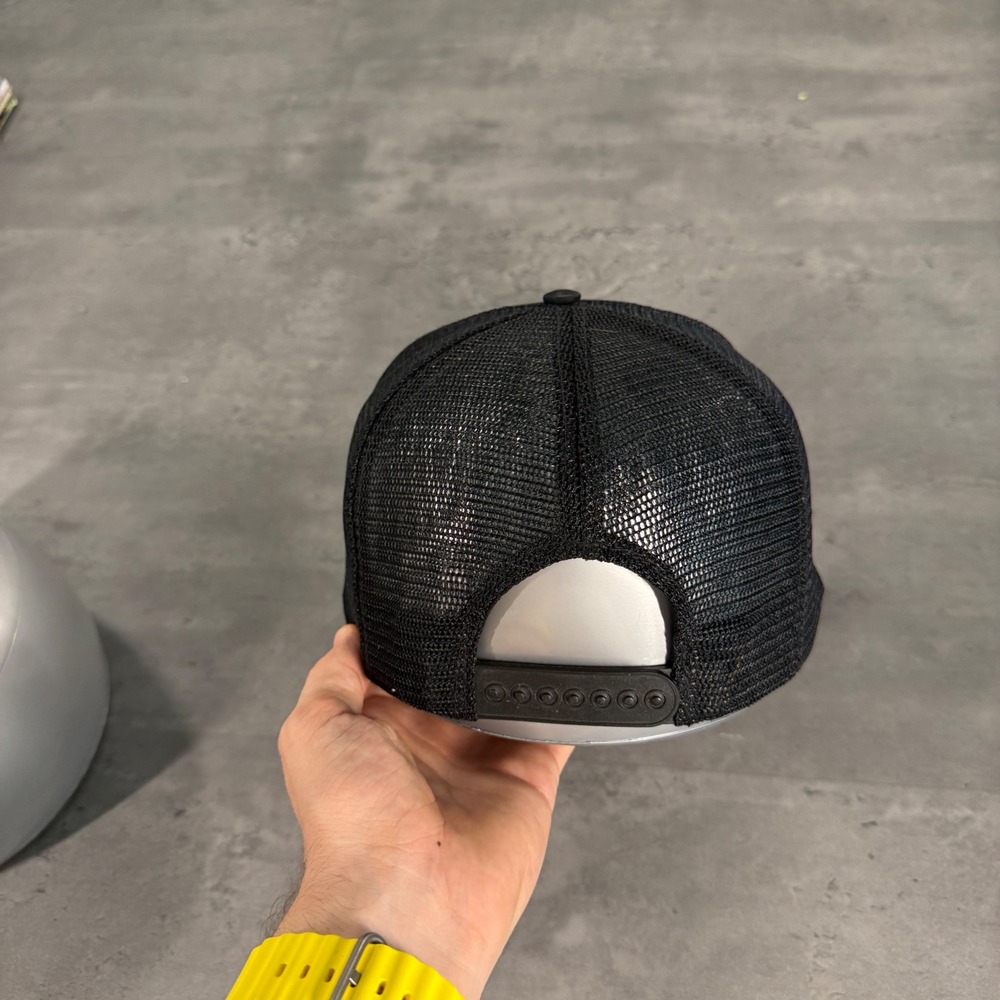 Vintage NASA Snapback Trucker Hat Black Yellow Scrambled Eggs Spaceport USA Cap - Picture 5 of 7